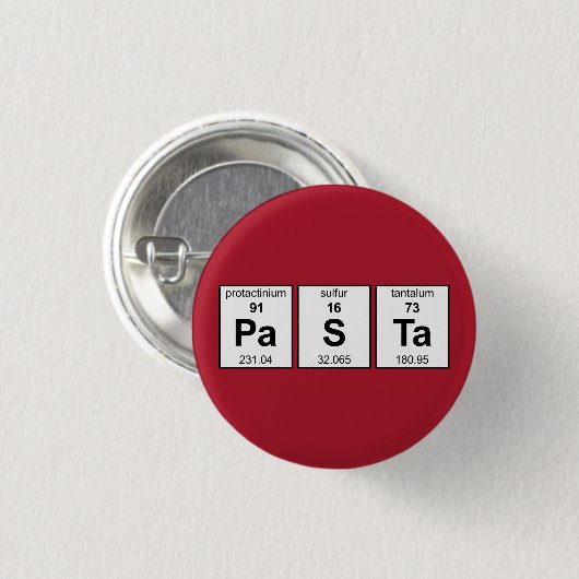 Teigwaren-Periodensystem Button (Vorne & Hinten)