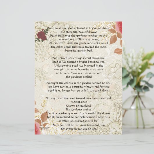 Teil 2 Eine Rose steht allein für persönliche Stat (Stehend Vorderseite)