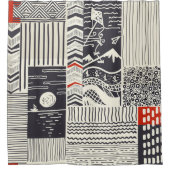 Teil aus Holz mit geschälter grüner Farbe, abstrak Duschvorhang (Vorderseite)