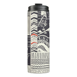 Teil aus Holz mit geschälter grüner Farbe, abstrak Thermosbecher