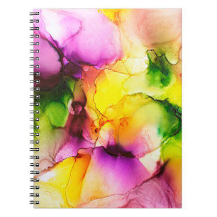 Teil der alkoholfarbenen Malerei, Makro-Foto, abst Notizblock