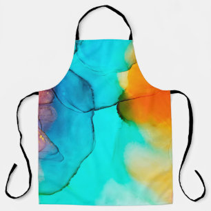 Teil der alkoholfarbenen Malerei, Makro-Foto, abst Schürze