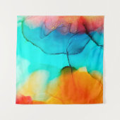 Teil der alkoholfarbenen Malerei, Makro-Foto, abst Wandteppich (Vorderseite (Horizontal))