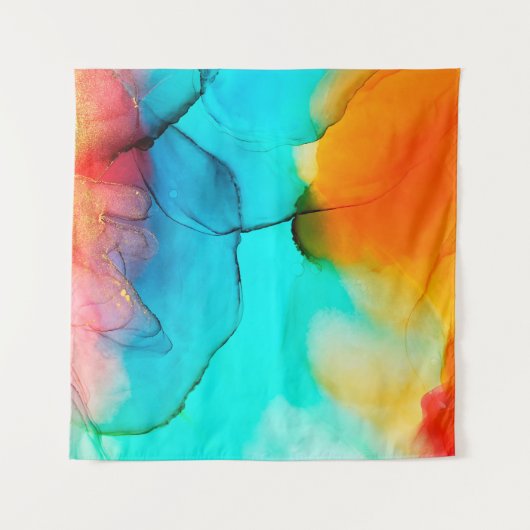 Teil der alkoholfarbenen Malerei, Makro-Foto, abst Wandteppich (Vorderseite)