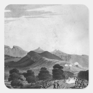 Teil der britischen Armee, die vor Port Louis gegr Quadratischer Aufkleber