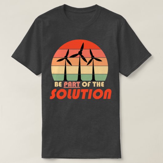 Teil der Lösung für das Klima erneuerbarer Energie T-Shirt (Design vorne)