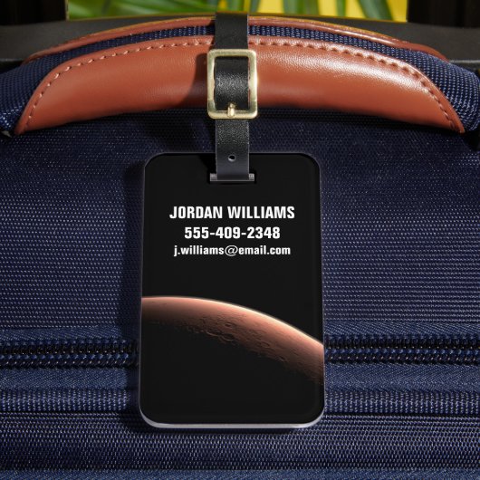 Teil der Mars an der Grenze von Licht und Dunkel. Gepäckanhänger (Vorderseite Insitu 2)