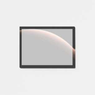 Teil der Mars an der Grenze von Licht und Dunkel. Post-it Klebezettel