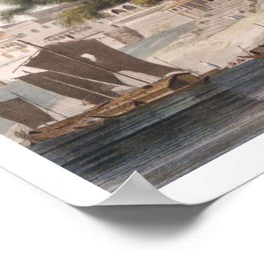 Teil der Stadt Patna, am Ganges, PL Poster (Ecke)