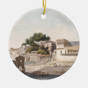 Teil der Stadt von Patna, auf dem Fluss der Keramikornament