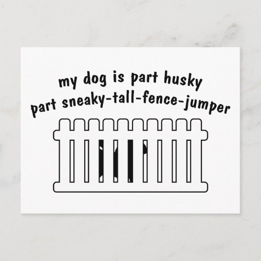 Teil Husky Teil Zaun-Jumper Postkarte (Vorderseite)