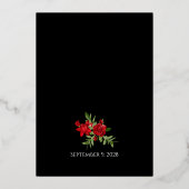 Teil II Liebliche Red Double Arch Black Wedding Re Folieneinladung (Rückseite)