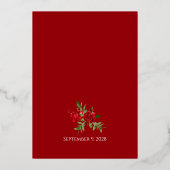 Teil II Schönes Doppelrot und Arch Wedding Real Folieneinladung (Rückseite)