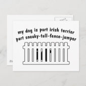 Teil Irish Terrier Part Fence-Jumper Postkarte (Vorne/Hinten)