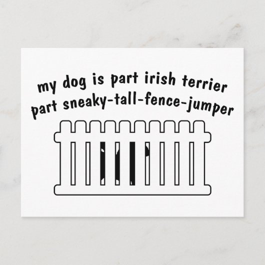 Teil Irish Terrier Part Fence-Jumper Postkarte (Vorderseite)