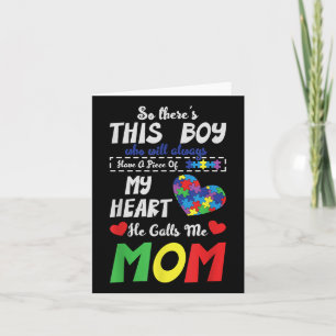 Teil meiner Herz Mama Sohn Autistischer Kinder Aut Karte