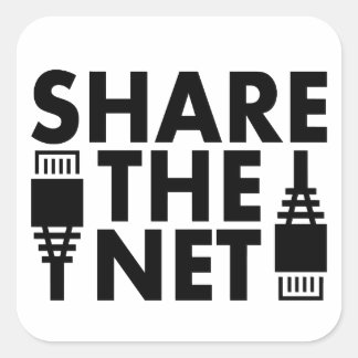 Teile das Netz Quadratischer Aufkleber