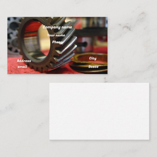 Teile der Getriebe Visitenkarte (Vorne/Hinten)