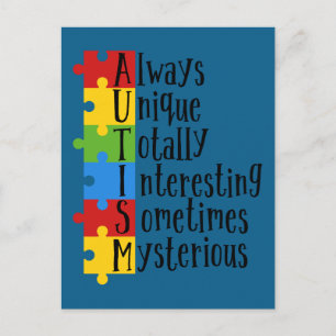 Teile des Autismus Postkarte