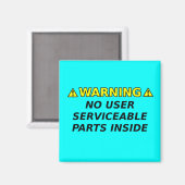 Teile, die den Funny Magnet Spaß warnen (Vorderseite/Rückseite)