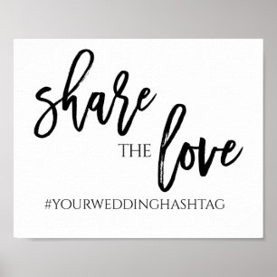 Teile die Liebe Hochzeit Hashtag-Schild 8x10 S Poster