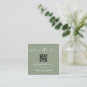 Teile die Liebe QR-Code-Hochzeitsfoto-Sharing Begleitkarte (Stehend Vorderseite)