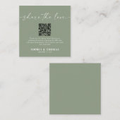 Teile die Liebe QR-Code-Hochzeitsfoto-Sharing Begleitkarte (Vorne/Hinten)