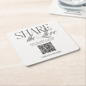Teile die Liebe QR-Code-Hochzeitsuntersetzer Rechteckiger Pappuntersetzer (angewinkelt)