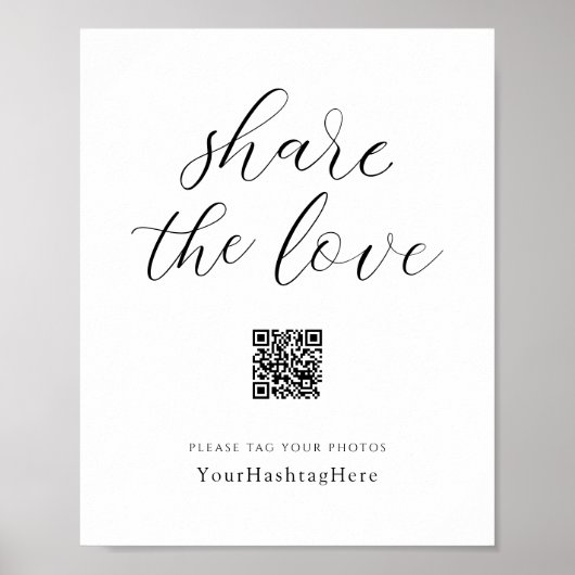 Teile die Liebe | Wedding Hashtag Signature Elegan Poster (Vorne)
