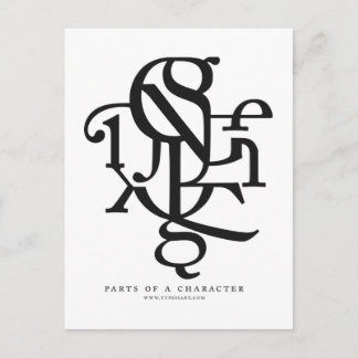 Teile einer Zeichenpostkarte Postkarte