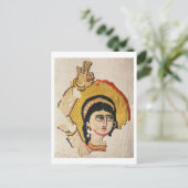 Teile eines Wandgemäldes, das den Kopf eines Dans  Postkarte (Stehend Vorderseite)