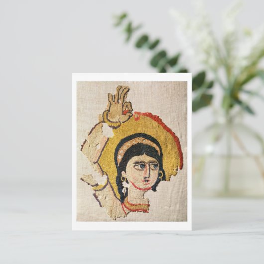 Teile eines Wandgemäldes, das den Kopf eines Dans  Postkarte (Stehend Vorderseite)