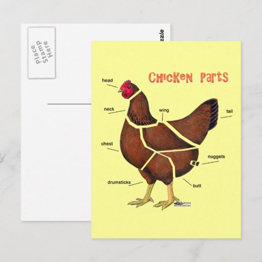 Teile für Hühner Postkarte (Vorne/Hinten)
