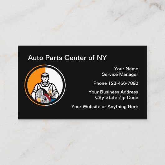 Teile und Dienstleistungen von Personenkraftwagen Visitenkarte (Vorderseite)