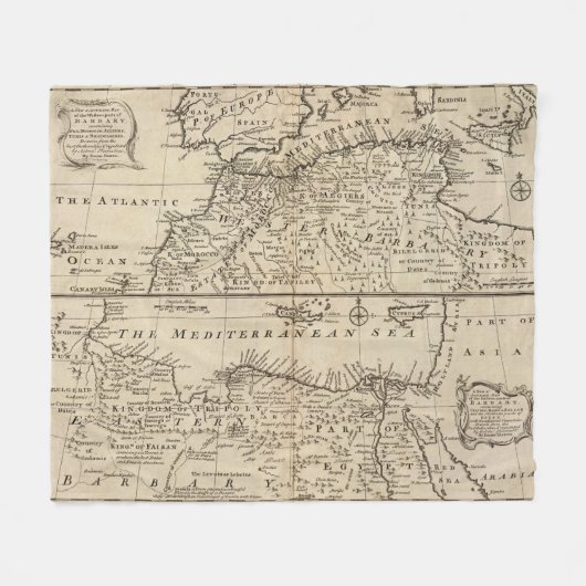 Teile von Barbary, Afrika Fleecedecke (Vorderseite (Horizontal))