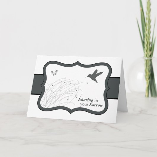 Teilen in Ihrem Sorgen-Beileid mit Summenvogel Karte (Vorderseite)