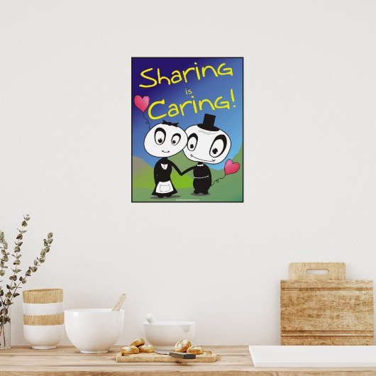 Teilen ist Gekümmert! Poster (Küche)