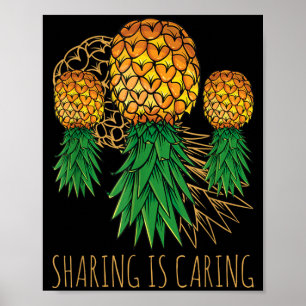 Teilen Ist Kümmern Ananas Hawaii Frucht Sommer Poster