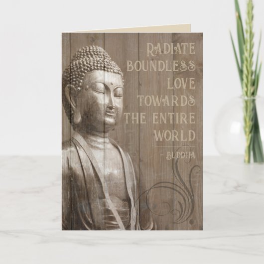 Teilen Sie das Buddhistische Wood Effect Buddha Zi Karte (Vorderseite)