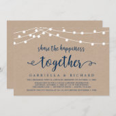 Teilen Sie das Glück, Hochzeitsfeiern Party Invit Einladung (Vorne/Hinten)