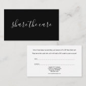 teilen Sie das Sorgfaltempfehlungsprogramm Empfehlungskarte (Vorne/Hinten)