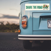 TEILEN SIE DAS STRASSENBikemädel mit Blume Fahrrad Autoaufkleber