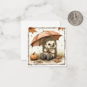 Teilen Sie den Unterschlupf: Igel-Freunde im Regen Mitteilungskarte (Vorderseite/Rückseite Beispiel)