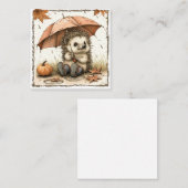 Teilen Sie den Unterschlupf: Igel-Freunde im Regen Mitteilungskarte (Vorne/Hinten)