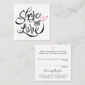 Teilen Sie die handgefertigte rustikale Schrifttyp Empfehlungskarte (Vorne/Hinten)