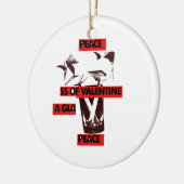 Teilen Sie die Liebe: Ein Glas Walentiner Friedens Keramik Ornament (Links)