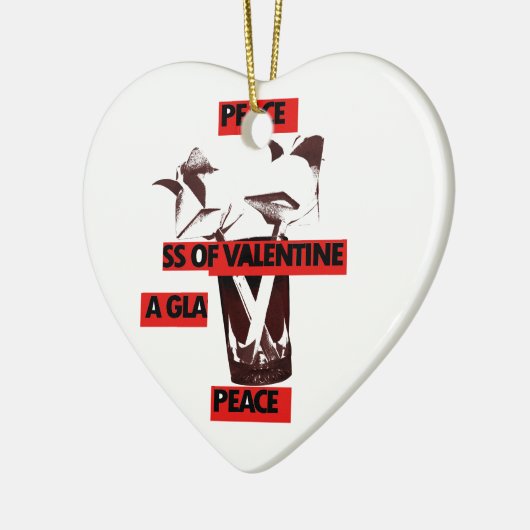 Teilen Sie die Liebe: Ein Glas Walentiner Friedens Keramik Ornament (Links)
