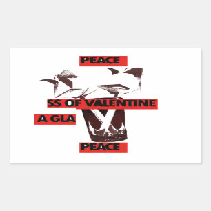 Teilen Sie die Liebe: Ein Glas Walentiner Friedens Rechteckiger Aufkleber