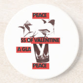 Teilen Sie die Liebe: Ein Glas Walentiner Friedens Untersetzer (Vorne)