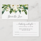 Teilen Sie die Liebe Elegante Rose und Grünpflanze Empfehlungskarte (Vorne/Hinten)